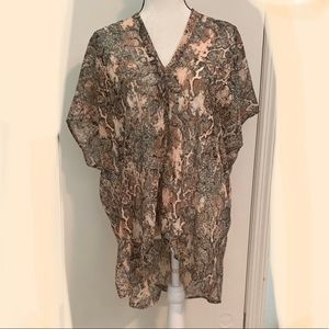 Karlie chiffon v-neck snake print tunic.